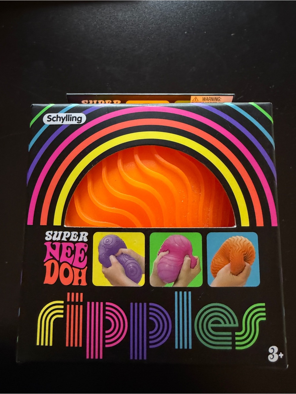 New NeeDoh Schylling Super Jumbo Ripples XL Orange 4" Squishy Ball Textured 3+